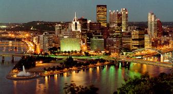 Downtown Pittsburgh ~ Pittsburgh after dark.