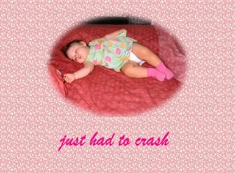 Nap time ~ Emma was 8 months old in this pic.  She plays so hard she literally runs out of steam.
