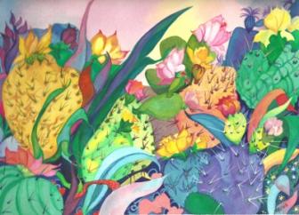 Desert Beauty ~ The original is 18" by 22"

It was painted on a wonderfully thick cold press paper.

I loved my control of the water colors on this quality paper.

Expensive stuff for the proverbial starving artist. :- )

  -Alan