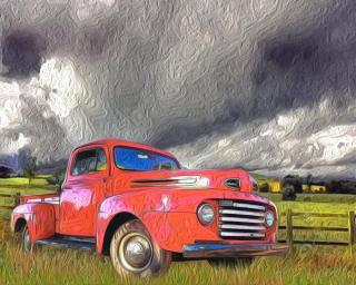 OLD RED TRUCK ~  No description included. 